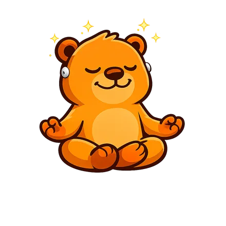 Dozer the bear meditating peacefully